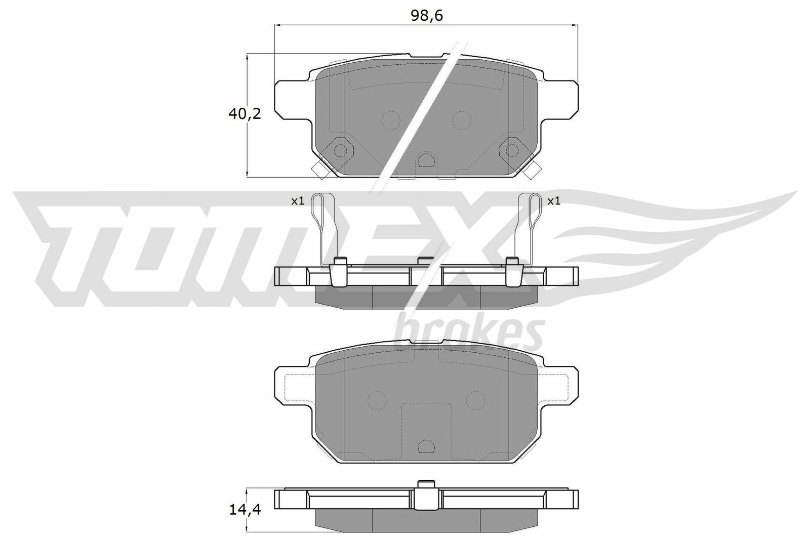 Sada brzdových destiček, kotoučová brzda TOMEX Brakes